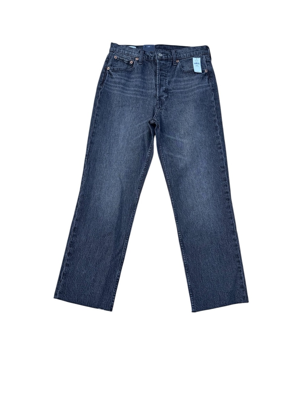 GAP Cheeky Straight Leg Highrise Jeans Size 28/6R Faded Black Denim